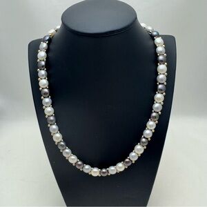 JCPenney 14K Gold Filigree Clasp Dyed Freshwater Pearl Necklace 18" w/ Box NWT